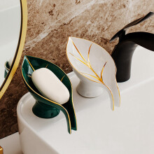 Light Luxury Ceramics Soap Dish Draining Soap Packaging Boxes Soap Holders Kitchen Organizer Soap Sleeve Shelves 1
