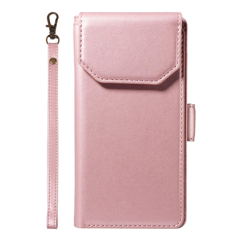Wallet Case With Card Holder, Pu Leather Flip Cover With Wrist Strap And Kickstand For Samsung Galaxy S10 Plus Pink 9771547596134