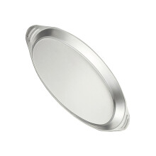 Stainless Steel Oval Platter Nonslip Handles Fish Serving-S