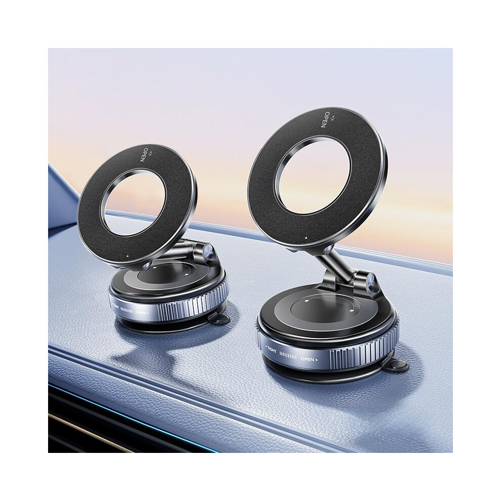 Magnetic Car Phone Holder With 80+Lbs Vacuum Suction And 2400Gf Strong Hold, 360 Adjustable Mount 9455672283564