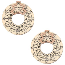 Wooden Melody Tool, Round Circle of Fifths Wheel Melody Chord Tool Music Transpose Accessories Wooden Chord