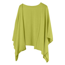 Dame cardigan i ensfarvet, afslappet stil - elegante toppe til efterår, forår og sommer - tørklæde til kvinder, lysegrøn, L