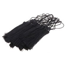 NICEXMAS Ciucuri din poliester, set de 20, 4,7 in, lungi și subțiri, negri, pentru artizanat