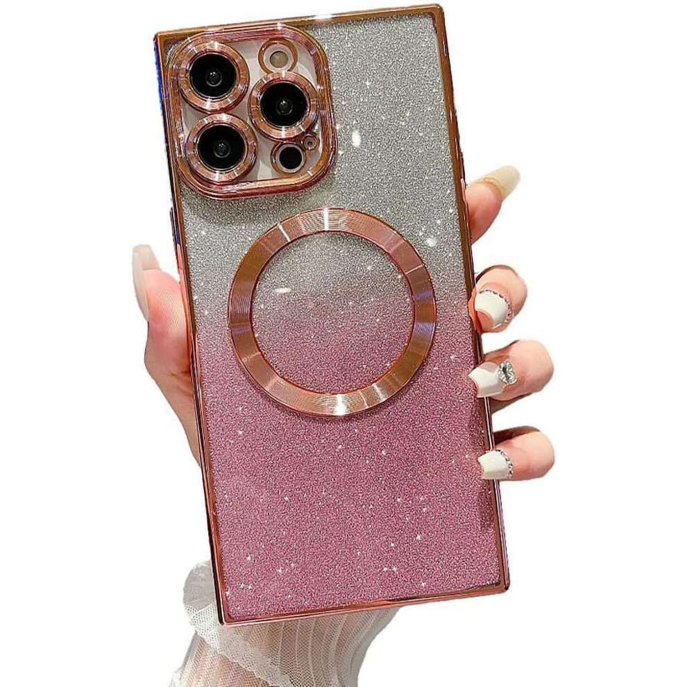 [Compatible With Magsafe] Luxury Glitter Electroplated Bumper Case With Lens Protection, Soft Shockproof Â Rose Compatible With Iphone 11 Pro Gold 9365509595121