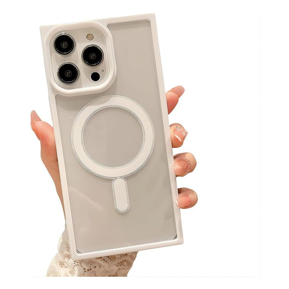Cute Silicone Magsafe-Compatible Case For Iphone 13 Pro Â Clear, Shockproof, Lens-Protective (White) White 9365509596036