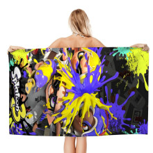 Splatoon Beach Snabbtorkande Handduk, ultralätt, snabbtorkande och sandtålig, perfekt för aktiva strandäventyr. Storlek 78 x 150 cm
