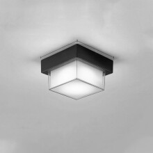 Black Square LED Porch Light, Outdoor Ceiling/Wall Mount, Waterproof Modern Flush Mount Fixture, Compatible with standard junction boxes