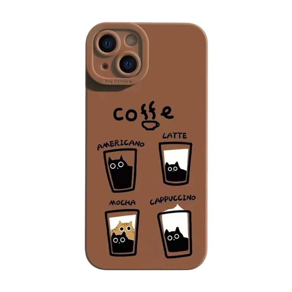 Cute Cartoon Coffee Cup Iphone Case Â Shockproof Camera Lens Protection Cover (Compatible With Iphone 13 Pro, ) Brown 9365509596302