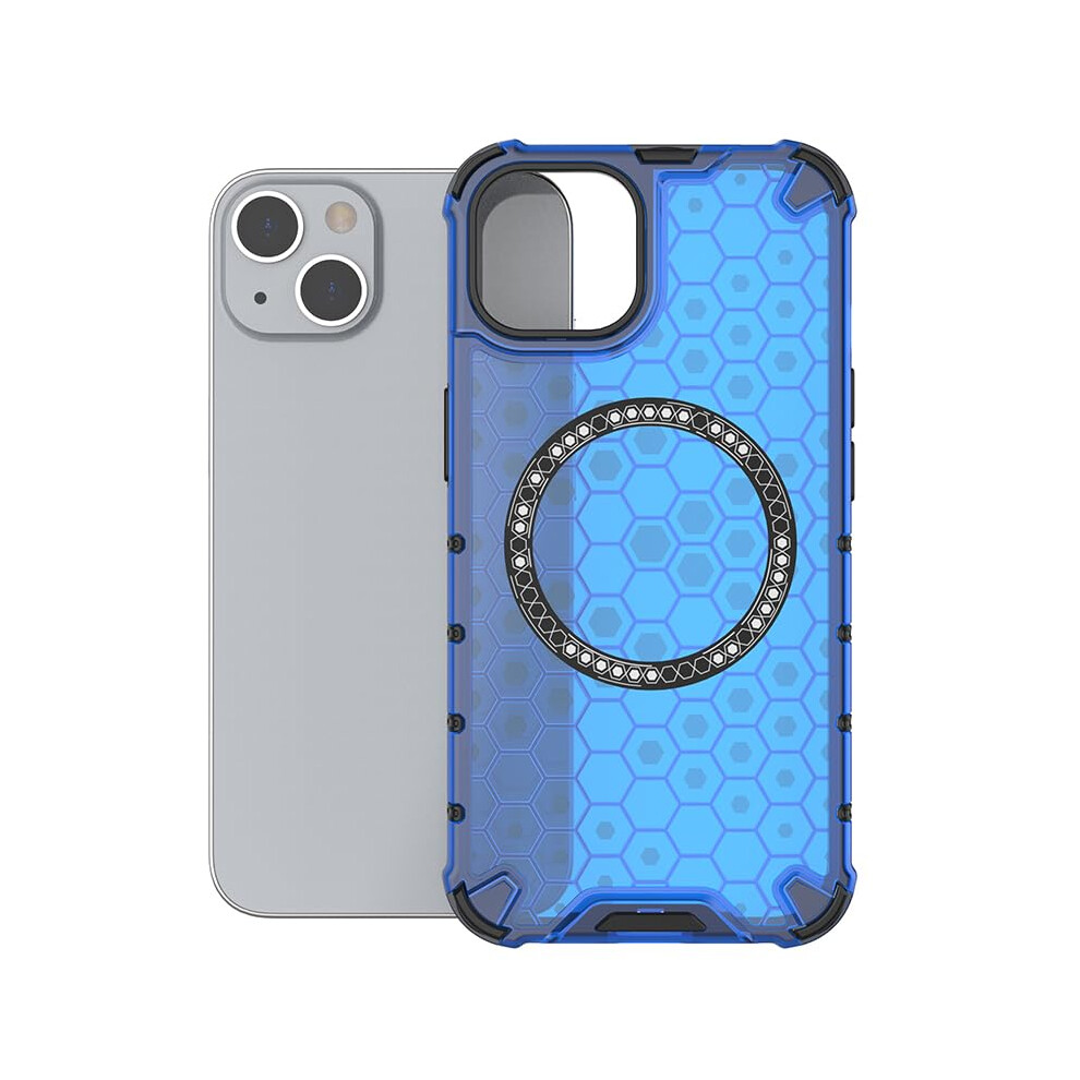 Slim Shockproof Cover With Magnetic Alignment And Raised Edge Protection For Iphone 13 Magsafe Blue 9073542726609