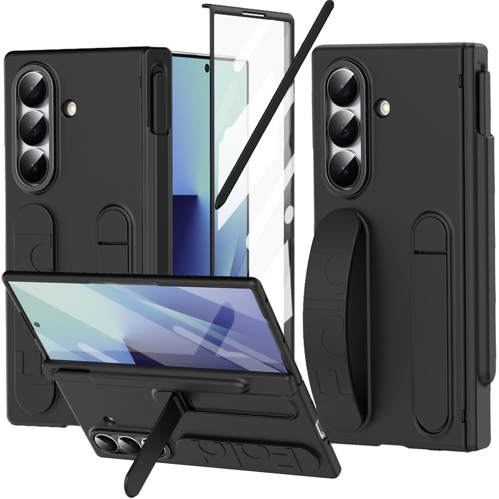 Case For Galaxy Z Fold7 With Holder For S Pen, 360 Hinge Protection, Hand Strap And Kickstand, Black 9330225021254
