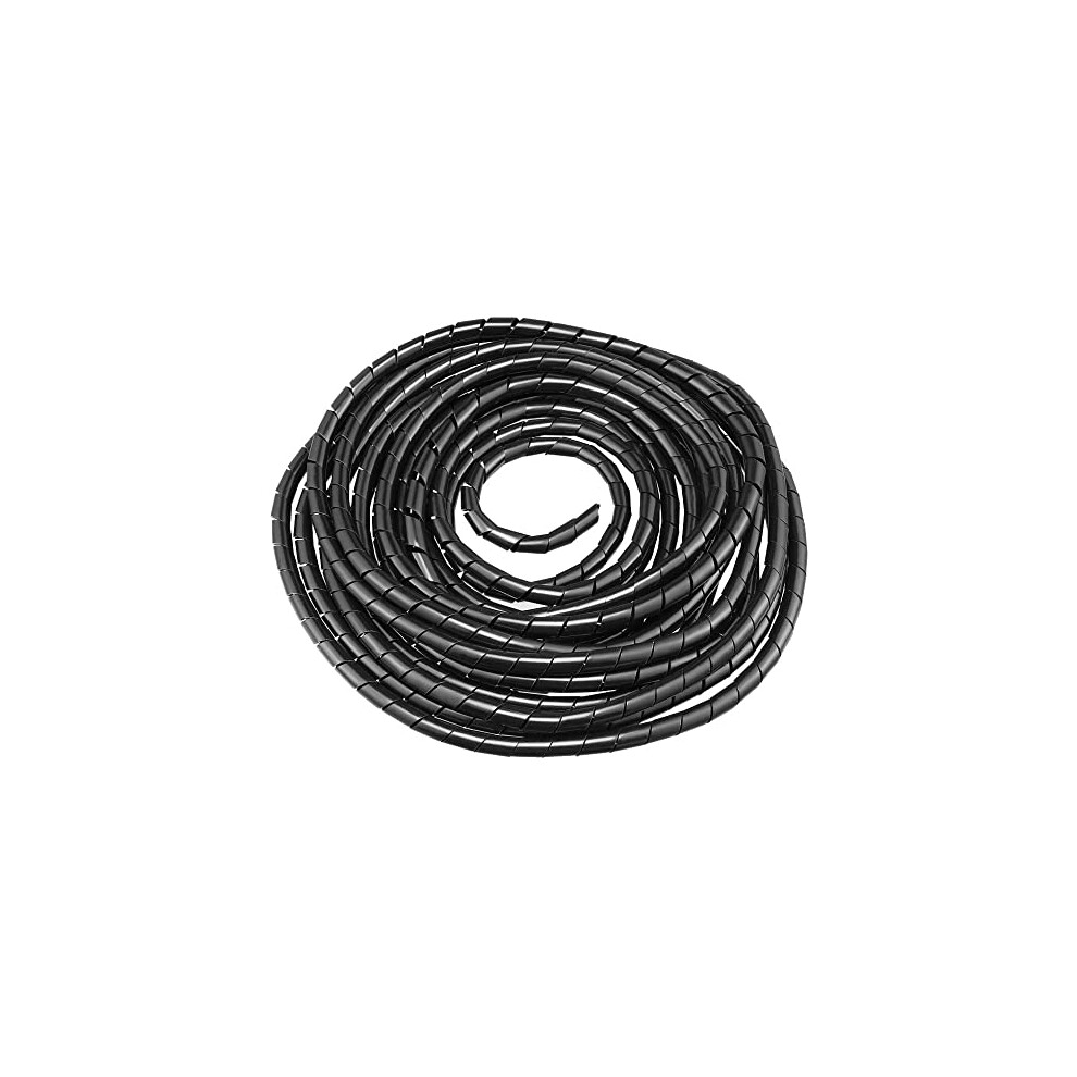 Cable Management Sleeve Spiral Cable Wrap 3/8 Inch X 8M Black Polyethylene For Computer Cables 9455672285711