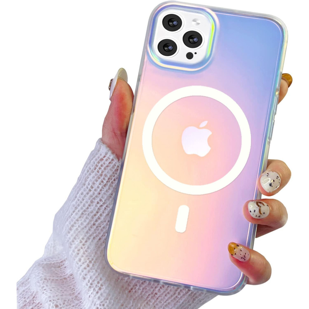 Case For Magsafe Iphone 15 Pro Max Clear Frosted Holographic Matte Slim Shockproof Tpu Protective Cover 9330225021445