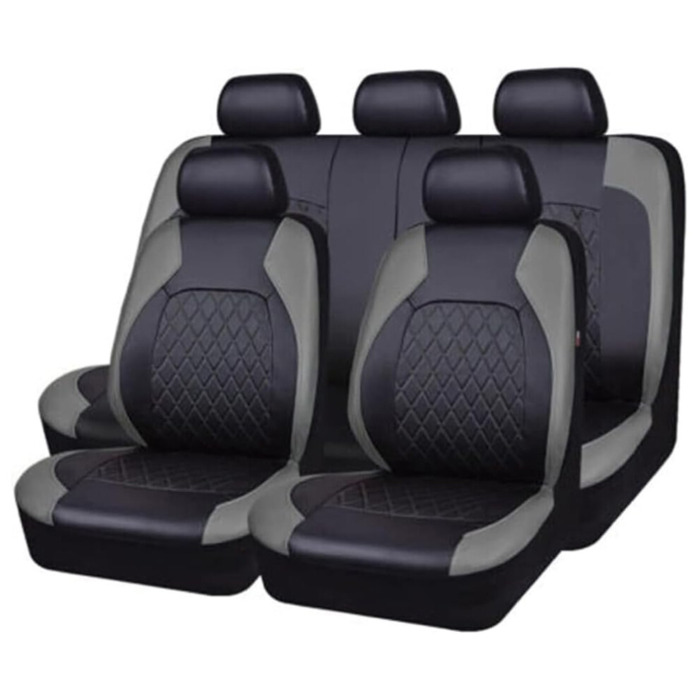 Waterproof Leather Car Seat Covers For Audi Q4 Etron, Full Set Breathable Pu Design Gray 9771547584254