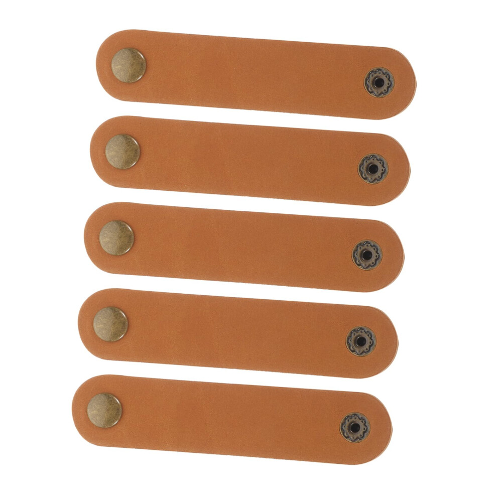 Leather Cable Organizer Brown Set Â Durable Leather Cord Clips For Charging Cable Management 9092120768688