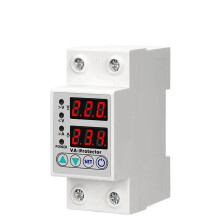 Voltage Protection Relay 63A Circuit Breaker Din Rail Adjustable Over Under Voltage Auto Reset 220V