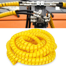 Hydraulic Hose Protector 1/2 Inch Heavy Duty Spiral Wrap Tubing Yellow Abrasion Resistant Sleeve