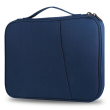 Electronics Accessories Organizer for 13 inch Tablet and Documents, Slim MultiPocket Travel Case Dark Blue