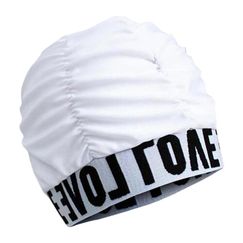 Bonnet de bain élastique confortable, chapeau de douche-Blanc
