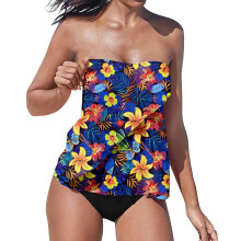 Strapless Tankini Swimsuits for Women 2 Piece-royal blue XXL