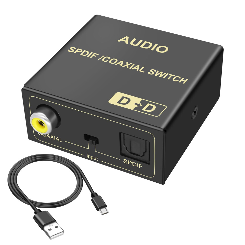 Bidirectional Optical Coaxial Digital Audio Converter 192Khz Fidelity Sound For Home Theater 9073542727088
