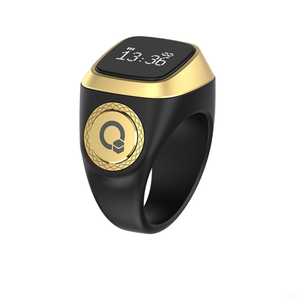 Digital Tasbih Counter Smart Prayer Ring 20Mm Waterproof Oled Display With Vibration Reminder Black 9455672287616