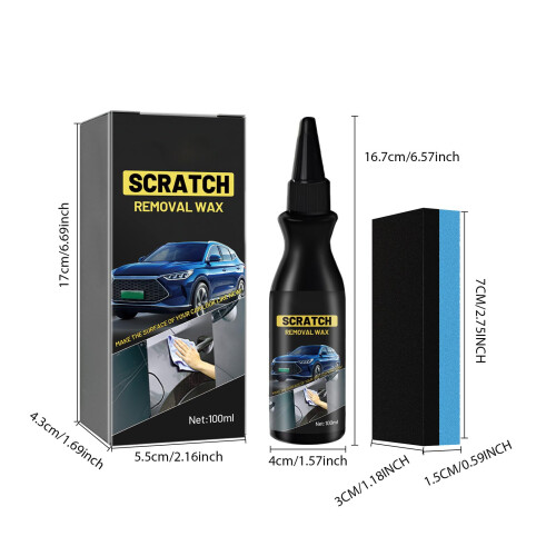 Car Scratch Remover with Sponge and Wipe, Deep Scratch  Car Paint  Kit 2pc 1