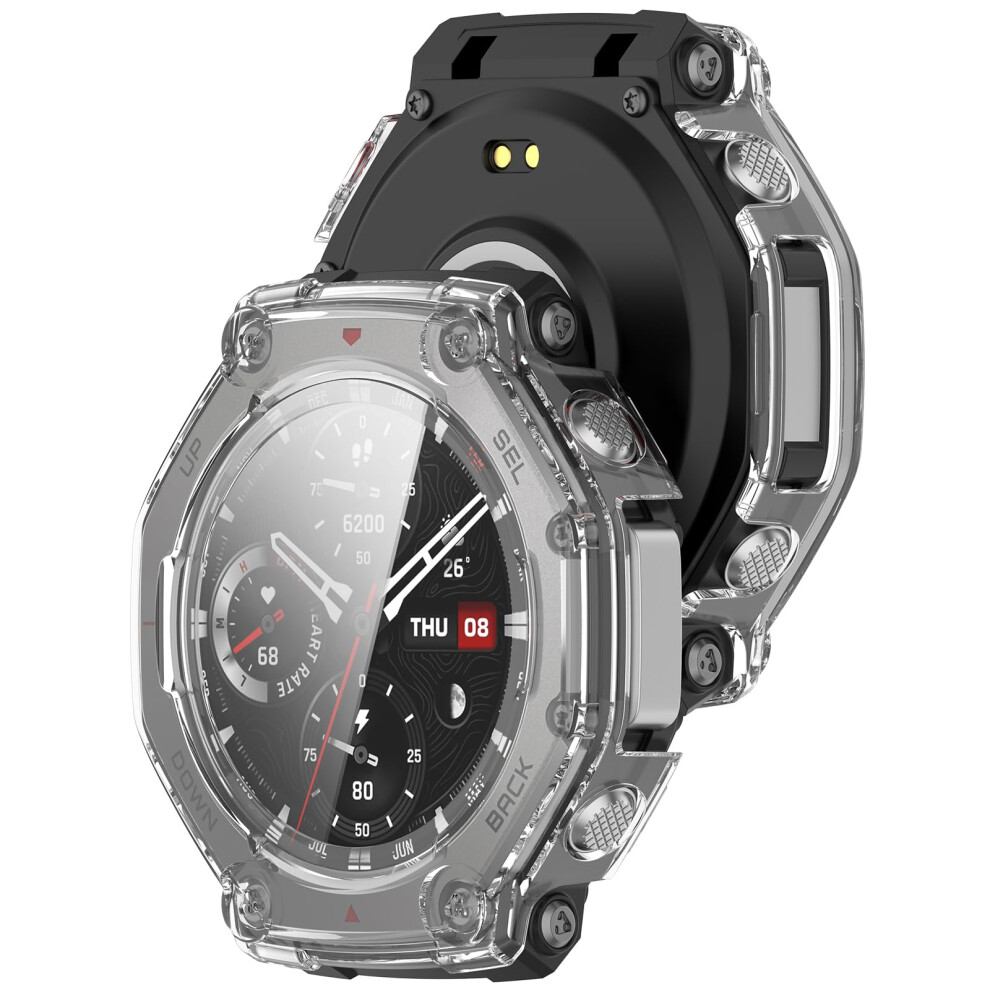 Case For Amazfit Trex 3 With Builtin Tempered Glass Screen Protector, Clear Flexible Protective Cover 9455672287715