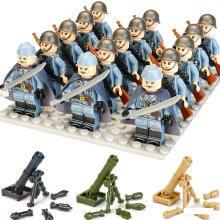 [Italian Army] 18-piece military building block set, including Italian army soldiers and WWII figures.