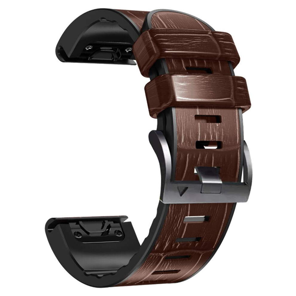 22Mm Quick Release Silicone Leather Replacement Watch Band For Garmin Instinct 2 9092120769791