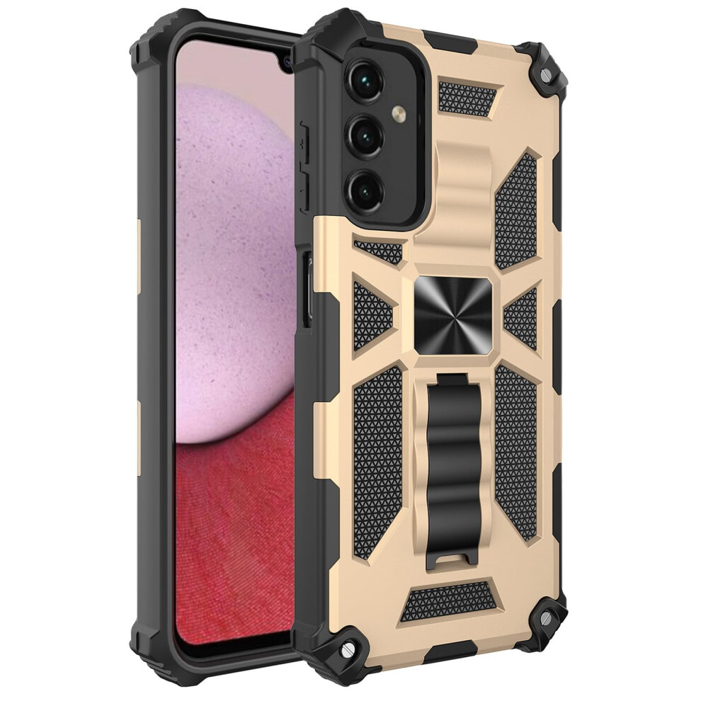 Rugged Shockproof Dual Layer Military Protective Case With Foldable Kickstand For Samsung Galaxy S25 Ultra Gold 9330225022244