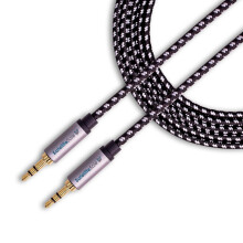 3.5mm Aux Cable 15Ft Nylon Braided Stereo Audio Cord with Gold Plated Connectors for Clear Sound