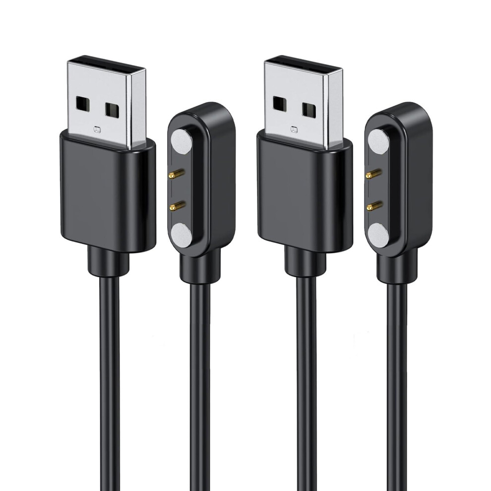 2Pack Magnetic Fast Charging Usb Cable For 1.85 Inch Smartwatch, Secure Alignment And Universal Compatibility 9073542727286