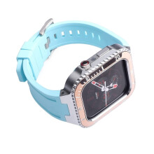 45mm Band and Stainless Steel Case Set for Apple Watch Series 8 7 6 5 4 SE Color D