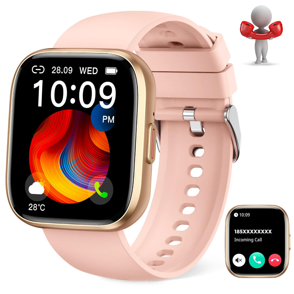 Smartwatch For Iphone And Android Fitness Tracker With Calls Heart Rate Sleep Ipx8 Waterproof Pink 9092120770063