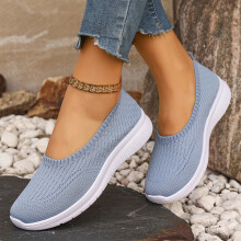 Damesko med blød sål, åndbare slip-on loafers med polstret indersål, komfortable til indendørs brug, kørsel og let arbejde, lyseblå36