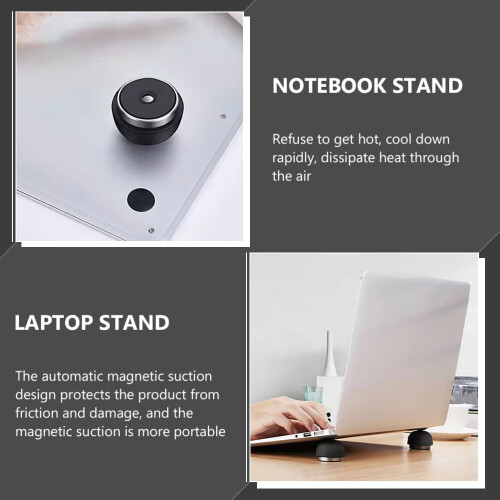Laptop Elevator Support Gaming Stand Cooling Pad Justerbar til Skrivebord Kontor Sort 1