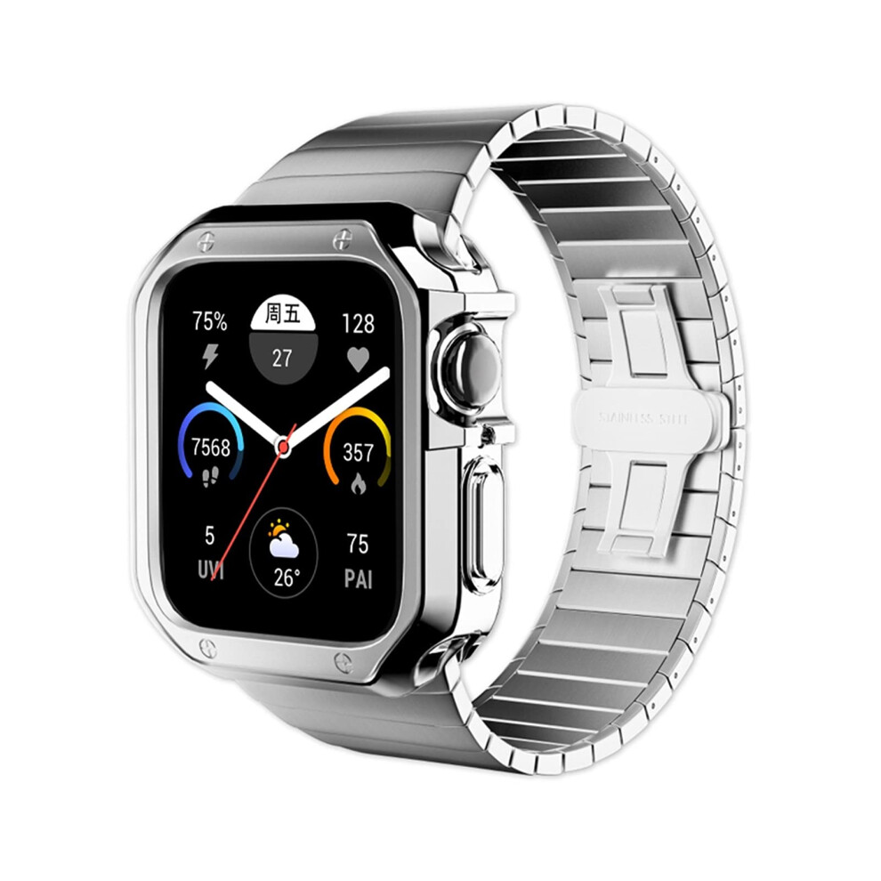 44Mm Watch Band With Case For Apple Watch Se/7/6/5/4/3/2/1, Precise Fit And Quick Swap Silver 9455672288729
