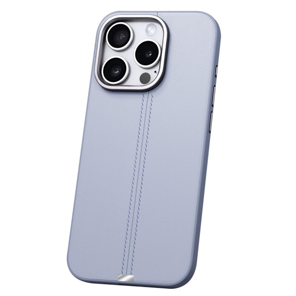Magnetic Leather Case For Iphone 16, Slim Shockproof Cover With Magsafe Compatibility And Camera Protection Purple 9330225022763