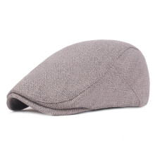 Mens Womens Classic Linen Cotton Berets Hat Outdoor Travel Hats Solid Color Flat Cap