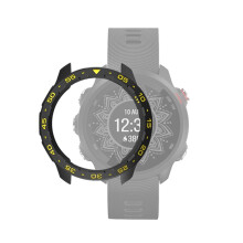 TPU Slim Shockproof Case Black Yellow Watch Cover with Precise Access for Garmin Forerunner 245 245M