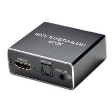 4K HDMI Audio Extractor with Optical and 3.5mm Output, Aluminum Alloy Converter for Home Theater