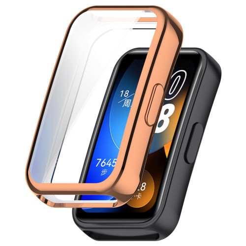Screen Protector and TPU Case Rose Gold Full Coverage Scratch Resistant for Xiaomi Mi Band 8