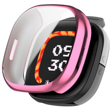 Case and Screen Protector Set Pink TPU Cover for Fitbit Ace LTE Kids Smartwatch Full Edge Protection