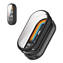 Case for Xiaomi Smart Band 10 9 8, Soft TPU Cover with HD Screen Protector, Slim Black Design