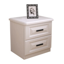Modern Minimalist Nightstand with Dual Drawer Storage, Nordic White Bedside Table for Bedroom