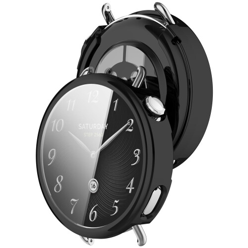 Black TPU Case with Hard Screen Protector, Full Coverage Scratch Resistant for Xiaomi Watch S4 41mm 1