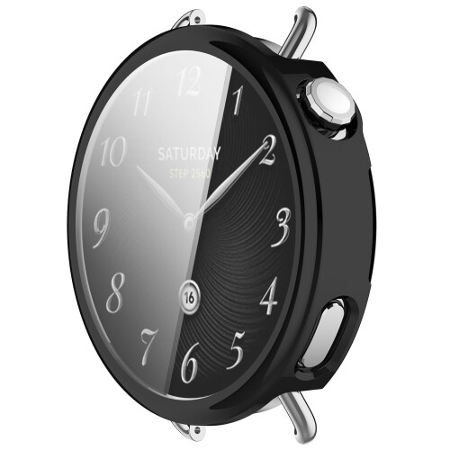 Black TPU Case with Hard Screen Protector, Full Coverage Scratch Resistant for Xiaomi Watch S4 41mm