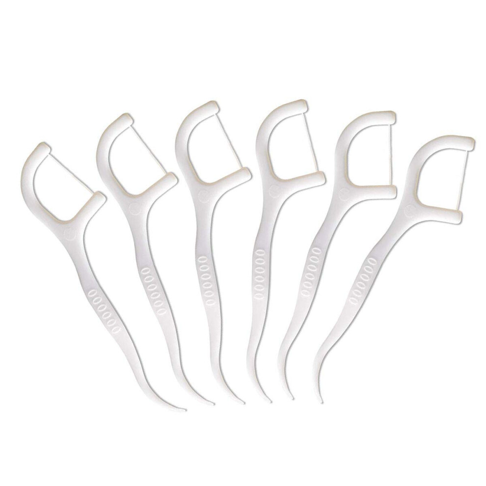 Disposable Dental Floss Picks 50 Pack Plastic Toothpicks with Floss Line for Oral Cleaning