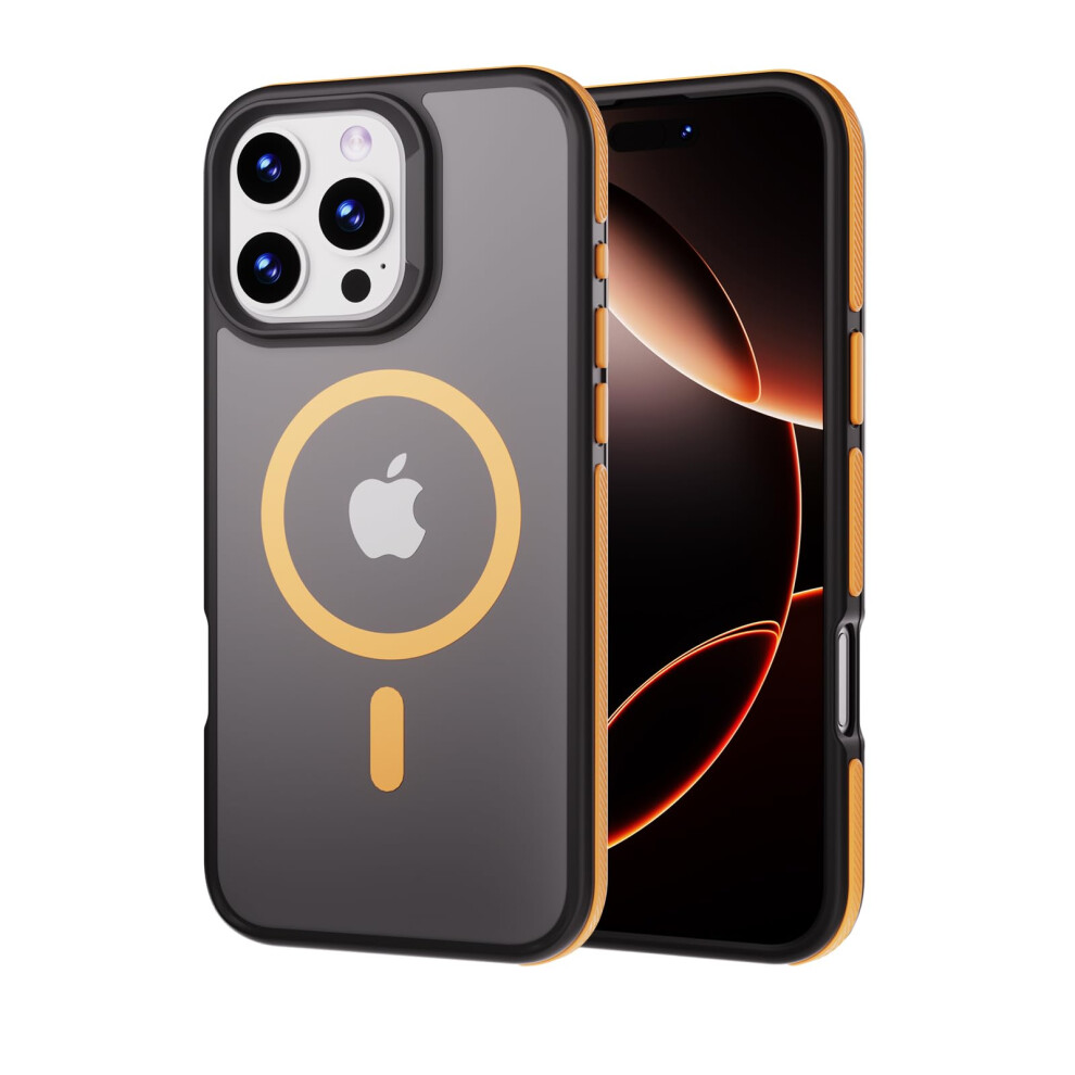 Magsafe Case For Iphone 16 Pro Max, Slim Translucent Matte Cover With Military Grade Drop Protection, Orange 9330225023586