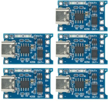 TP4056 Lithium Battery Charger Module 5V 1A TypeC Micro USB Board Fast Charging Protection 5PCS
